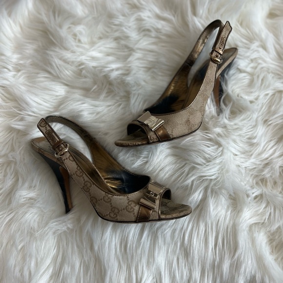 Gucci Signature Heels GG brown - Picture 1 of 11